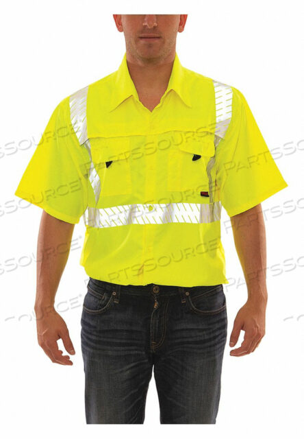 J5376 WORK SHIRT SIZE 2XL HI-VIS GREEN/YELLOW