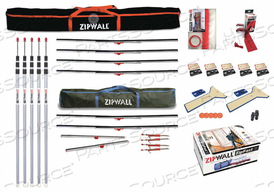 OEM#: ZWTKDUST BARRIER SYSTEM KIT 12 FT H BLACK by ZipWall