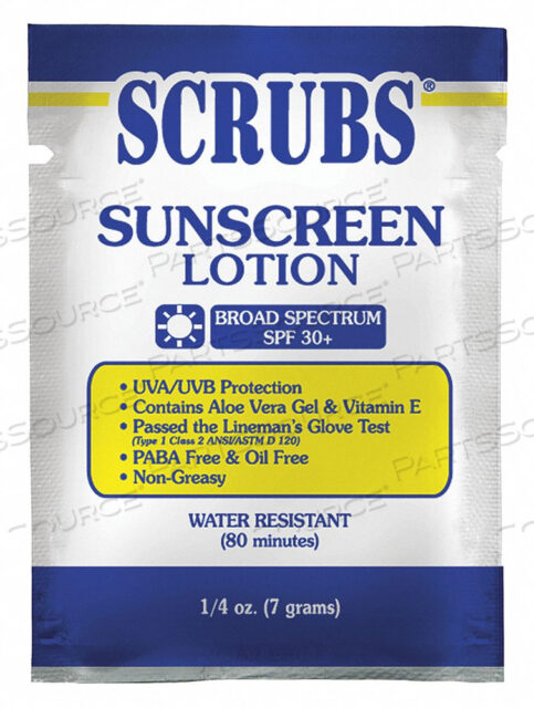 OEM#: 92101SUNSCREEN LOTION, 1/4 OZ, ONE-DOSE PACKET by Scrubs