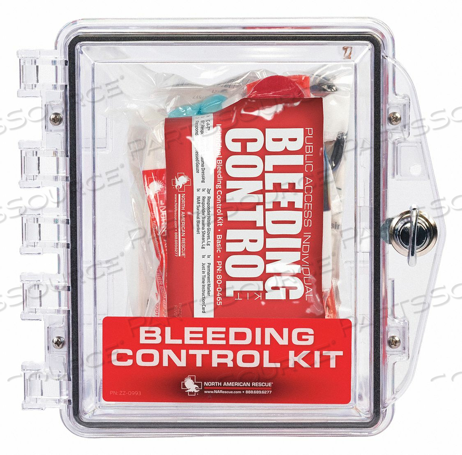 OEM#: 80-0938BLEEDING CONTROL STATION KIT CLEAR/RED by North American Rescue