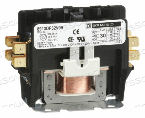 OEM#: 8910DP32V09H2637 DEFINIT PRPOSE CNTACTR 208/240VAC 30A 2P by Square D