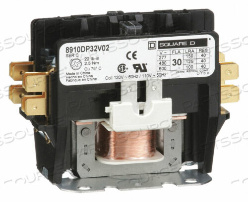 OEM#: 8910DP32V02H2637 DEFINIT PRPOSE CNTCTR 120VAC 30A 2P OPEN by Square D