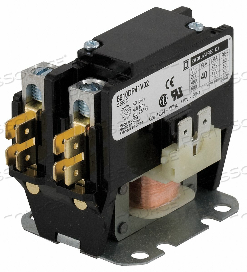 OEM#: 8910DP41V04H2647 DFINIT PRPOSE CNTACTR 277VAC 40A 1P OPEN by Square D