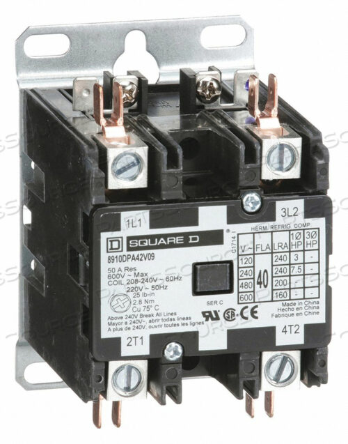 OEM#: 8910DPA42V09H2651 DEFINIT PRPOSE CNTACTR 208/240VAC 40A 2P by Square D