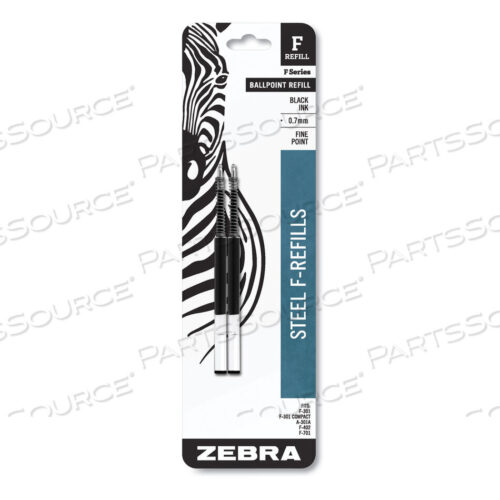 OEM#: 85512F-REFILL FOR ZEBRA F-SERIES BALLPOINT PENS, FINE CONICAL TIP, BLACK INK, 2/PACK by Zebra Pen Corporation