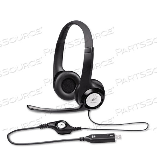 OEM#: 981-000014H390 BINAURAL OVER THE HEAD USB HEADSET WITH NOISE-CANCELING MICROPHONE, BLACK by Logitech