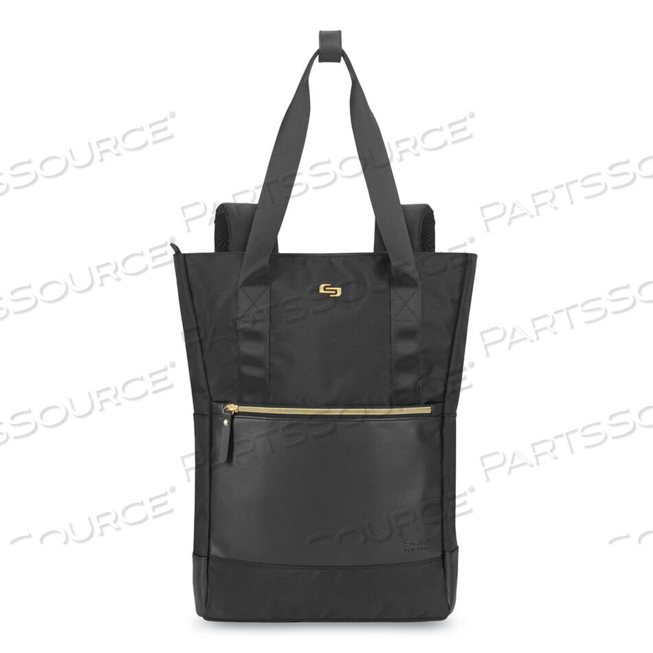 OEM#: EXE801-4PARKER HYBRID TOTE/BACKPACK, FITS DEVICES UP TO 15.6, POLYESTER, 3.75 X 16.5 X 16.5, BLACK/GOLD by Solo