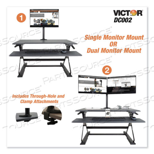 SINGLE/DUAL ARM MOUNT SYSTEM FOR 23 MONITORS, 180 DEG, 225 DEG ROTATION, 45 DEG TILT, 360 DEG PAN, BLACK, SUPPORTS 15 LB