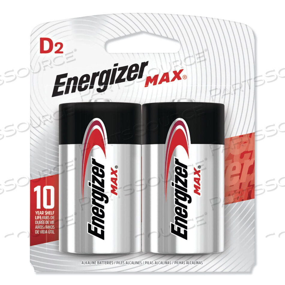 OEM#: E95BP-2MAX ALKALINE D BATTERIES, 1.5 V, 2/PACK by Energizer