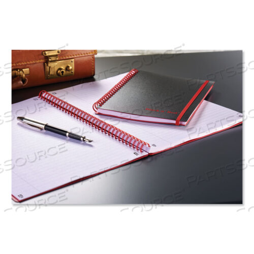 OEM#: E67008FLEXIBLE COVER TWINWIRE NOTEBOOK, SCRIBZEE COMPATIBLE, 1 SUBJECT, WIDE/LEGAL RULE, BLACK COVER, 11.75 X 8.25, 70 SHEETS by Black n Red
