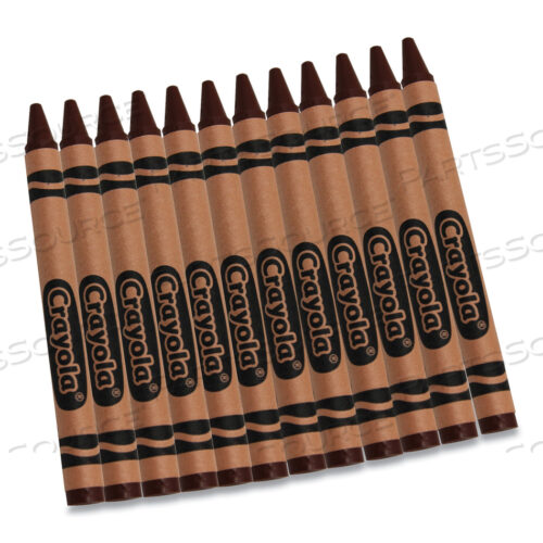 BULK CRAYONS, BROWN, 12/BOX