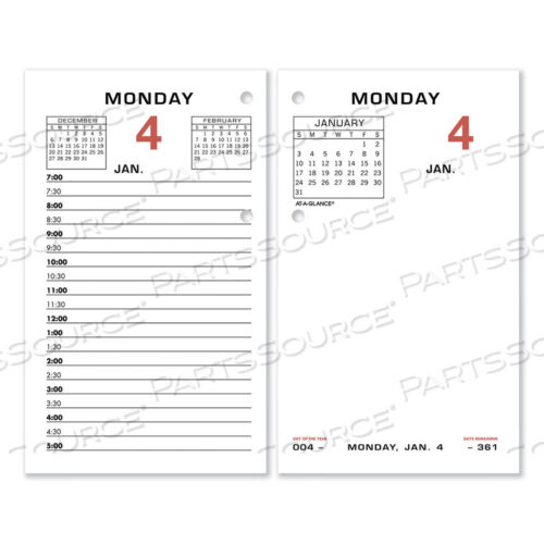 OEM#: E017-50TWO-COLOR DESK CALENDAR REFILL, 3.5 X 6, WHITE SHEETS, 2023 by At-A-Glance