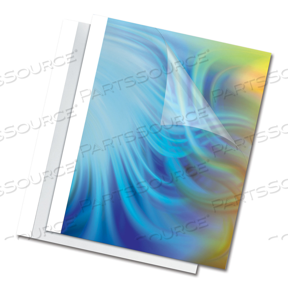 THERMAL BINDING SYSTEM PRESENTATION COVERS, CLEAR, 31 TO 60 SHEET CAPACITY, 11 X 8.5, UNPUNCHED, 10/PACK