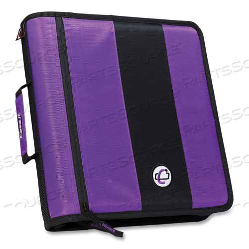 CLASSIC ZIPPER BINDER, 3 RINGS, 2 CAPACITY, 11 X 8.5, PURPLE/BLACK ACCENTS