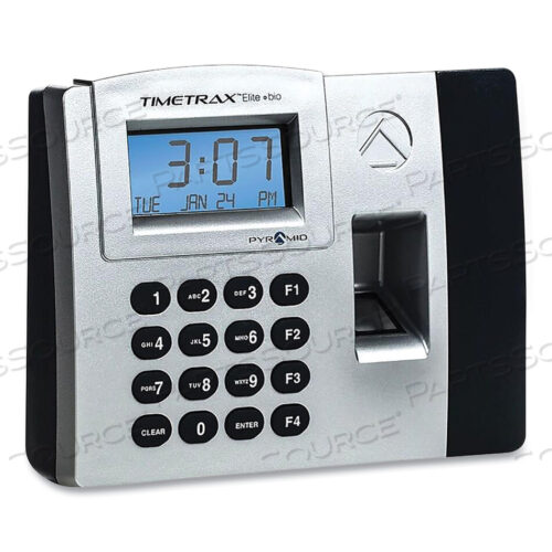OEM#: TTELITEEKTIMETRAX ELITE BIOMETRIC TIME CLOCK, 50 EMPLOYEES, BLACK by Pyramid