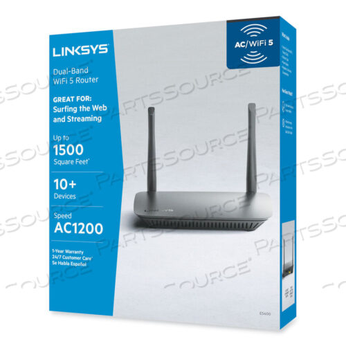 OEM#: E5400AC1200 WI-FI ROUTER, 5 PORTS, DUAL-BAND 2.4 GHZ/5 GHZ by Linksys