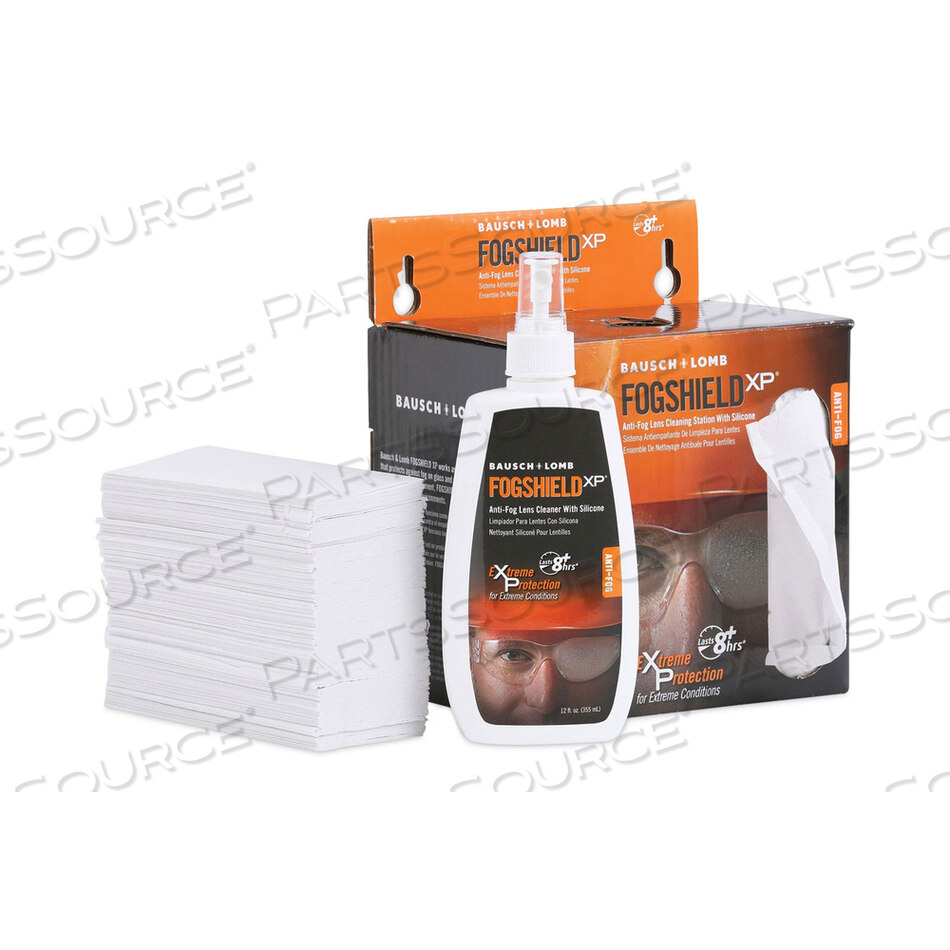 OEM#: 8577FOGSHIELD DISPOSABLE LENS CLEANING STATION, 12 OZ BOTTLE, 1,425 TISSUES/BOX by Bausch & Lomb