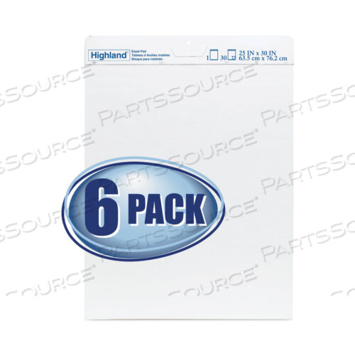 EASEL PAD, UNRULED, 25 X 30, WHITE, 30 SHEETS, 6/PACK