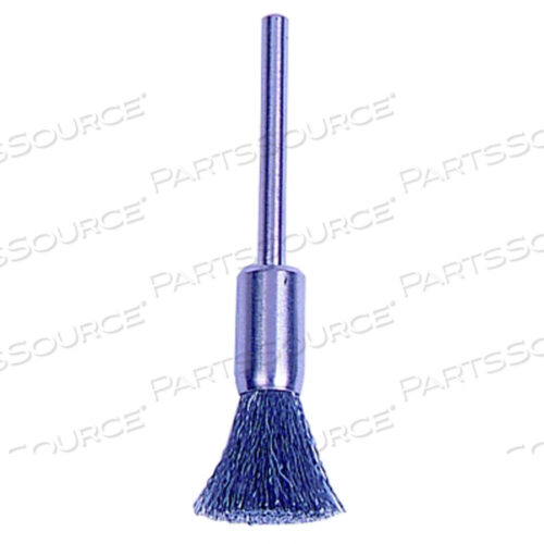 OEM#: 26114MINIATURE STEM-MOUNTED END BRUSH, STAINLESS STEEL, 5/16 IN DIA X 0.005 IN WIRE, 25000 RPM by Weiler
