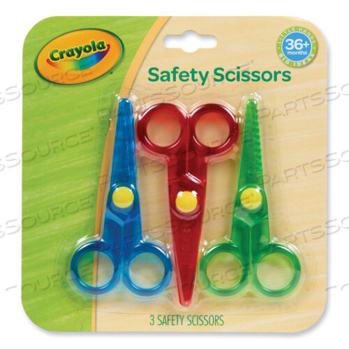 OEM#: 81-1458SAFETY SCISSORS, ROUNDED TIP, STRAIGHT HANDLE, ASSORTED HANDLE COLORS, 3/PACK by Crayola