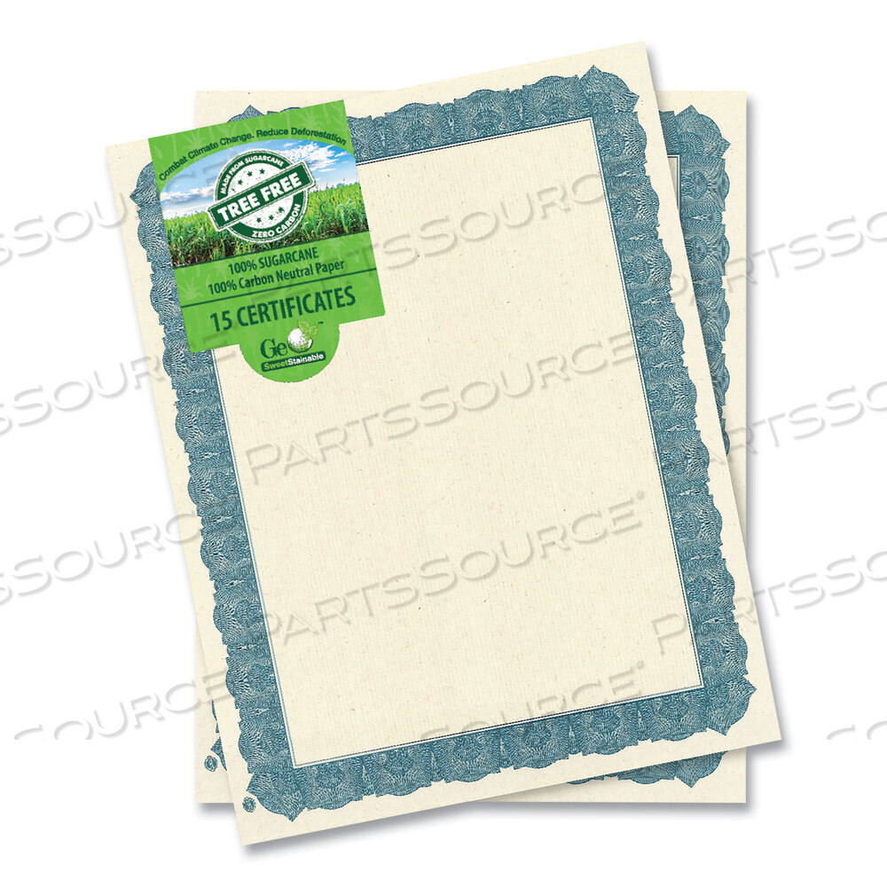OEM#: 49014AWARD CERTIFICATES, 8.5 X 11, NATURAL WITH BLUE BRAIDED BORDER, 15/PACK by Geographics