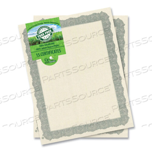OEM#: 49009AWARD CERTIFICATES, 8.5 X 11, NATURAL WITH SILVER BRAIDED BORDER. 15/PACK by Geographics
