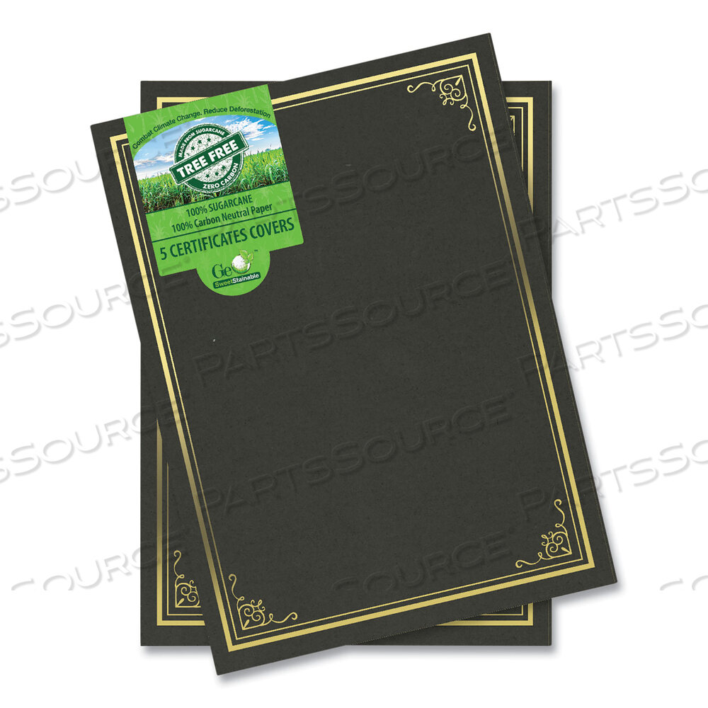 OEM#: 49029CERTIFICATE/DOCUMENT COVER, 9.75 X 12.5, BLACK WITH GOLD FOIL, 5/PACK by Geographics