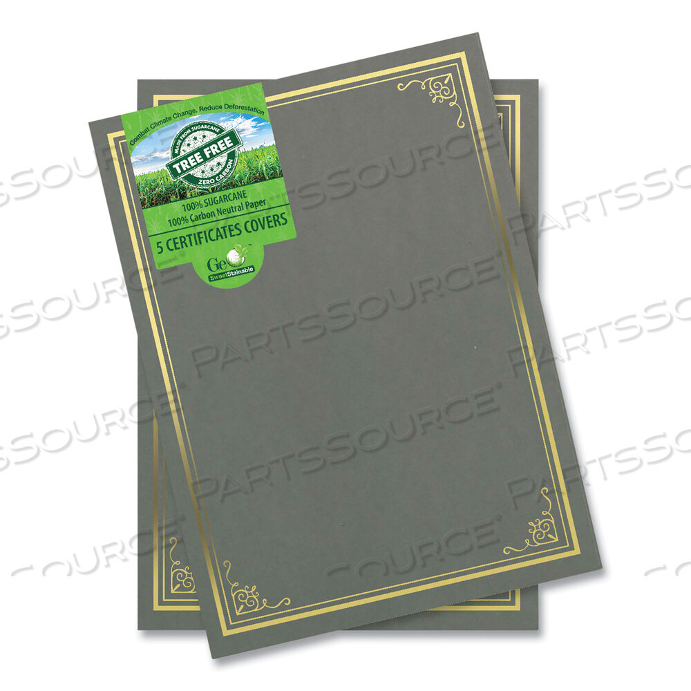 OEM#: 49114CERTIFICATE/DOCUMENT COVER, 9.75 X 12.5, GRAY WITH GOLD FOIL, 5/PACK by Geographics