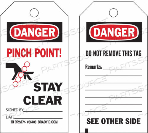 OEM#: 86527DANGER TAG 5-3/4 X 3 IN 3/8 IN PK10 by Brady Americas