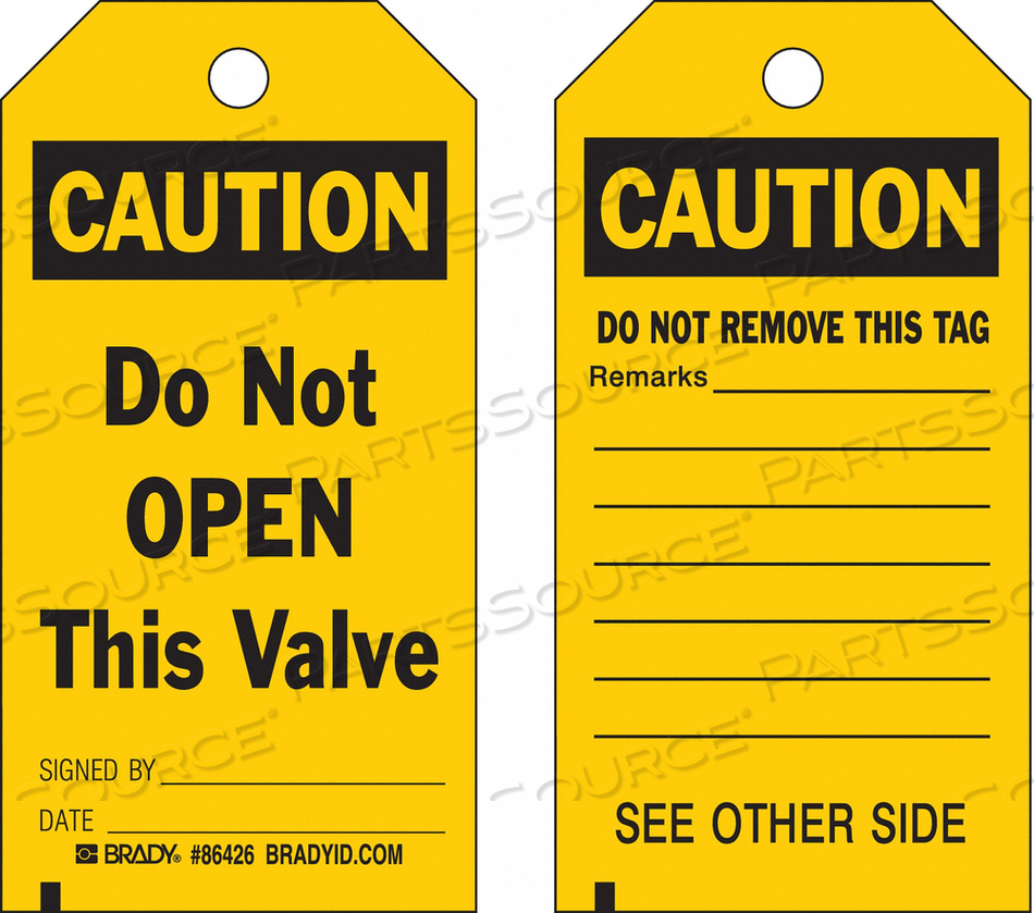OEM#: 86545CAUT TAG 5-3/4 X 3 IN BK/YEL 3/8 IN PK10 by Brady Americas