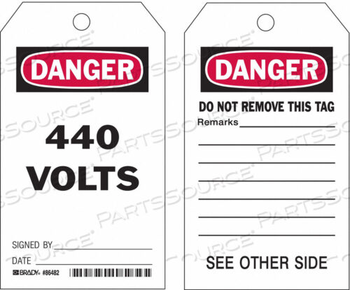 OEM#: 86482DANGER TAG 7 X 4 IN BK AND R/WHT PK10 by Brady Americas