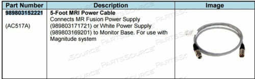 POWER CORD, 5 FT (INVIVO PM)