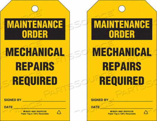 OEM#: 86474MAL NT ORD TAG 7 X 4 IN BK/YEL PK10 by Brady Americas