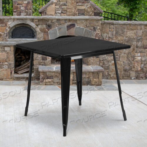 OEM#: ET-CT002-1-BK-GGFELIX COMMERCIAL GRADE 31.5 SQUARE BLACK METAL INDOOR-OUTDOOR TABLE by Flash Furniture
