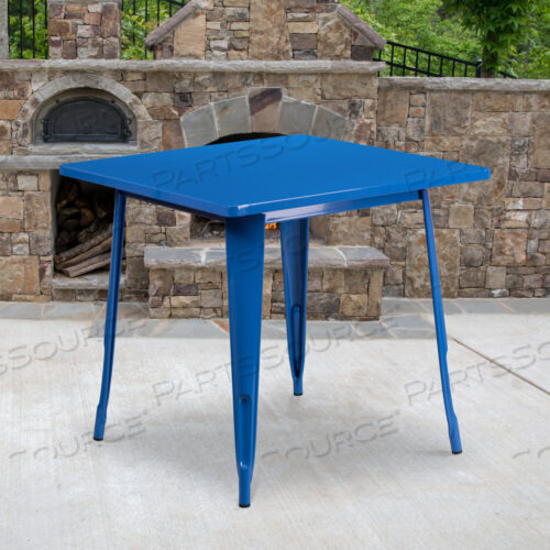 OEM#: ET-CT002-1-BL-GGFELIX COMMERCIAL GRADE 31.5 SQUARE BLUE METAL INDOOR-OUTDOOR TABLE by Flash Furniture