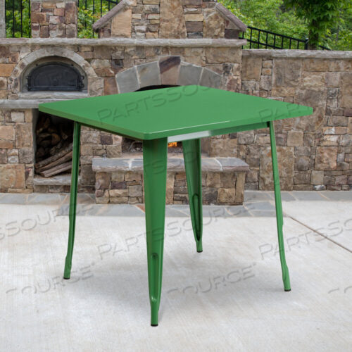 OEM#: ET-CT002-1-GN-GGFELIX COMMERCIAL GRADE 31.5 SQUARE GREEN METAL INDOOR-OUTDOOR TABLE by Flash Furniture