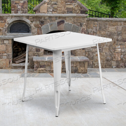 OEM#: ET-CT002-1-WH-GGFELIX COMMERCIAL GRADE 31.5 SQUARE WHITE METAL INDOOR-OUTDOOR TABLE by Flash Furniture