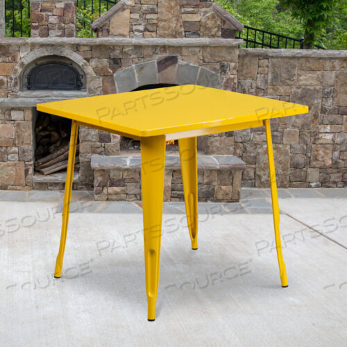 OEM#: ET-CT002-1-YL-GGFELIX COMMERCIAL GRADE 31.5 SQUARE YELLOW METAL INDOOR-OUTDOOR TABLE by Flash Furniture