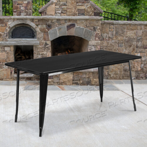 OEM#: ET-CT005-BK-GGCHARIS COMMERCIAL GRADE 31.5 X 63 RECTANGULAR BLACK METAL INDOOR-OUTDOOR TABLE by Flash Furniture