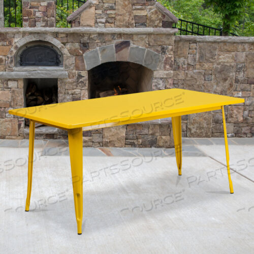 OEM#: ET-CT005-YL-GGCHARIS COMMERCIAL GRADE 31.5 X 63 RECTANGULAR YELLOW METAL INDOOR-OUTDOOR TABLE by Flash Furniture