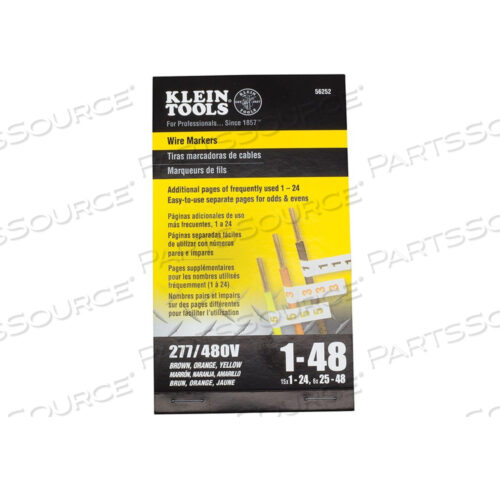 WIRE MARKER BOOK 277/480V 3 PHASE 1-48