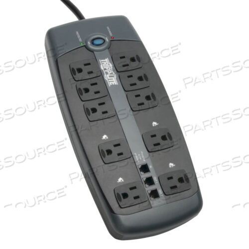 OEM#: TLP1008TELPROTECT IT! SURGE PROTECTOR, 10 AC OUTLETS, 8 FT CORD, 2,395 J, BLACK by Tripp Lite