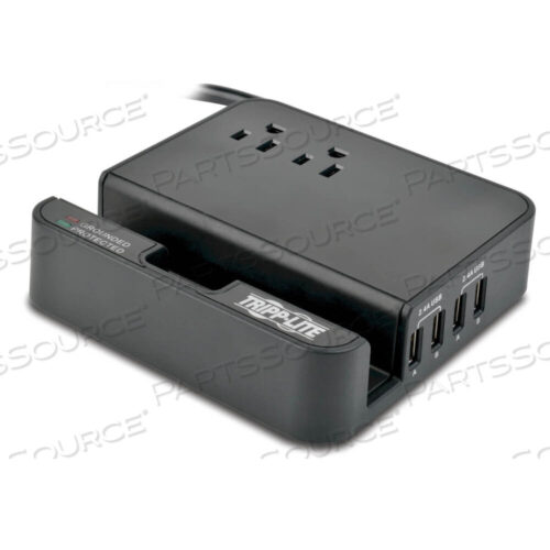 OEM#: TLP26USBB4-PORT USB CHARGING STATION SURGE PROTECTOR 6 OUTLET 6 CORD by Tripp Lite