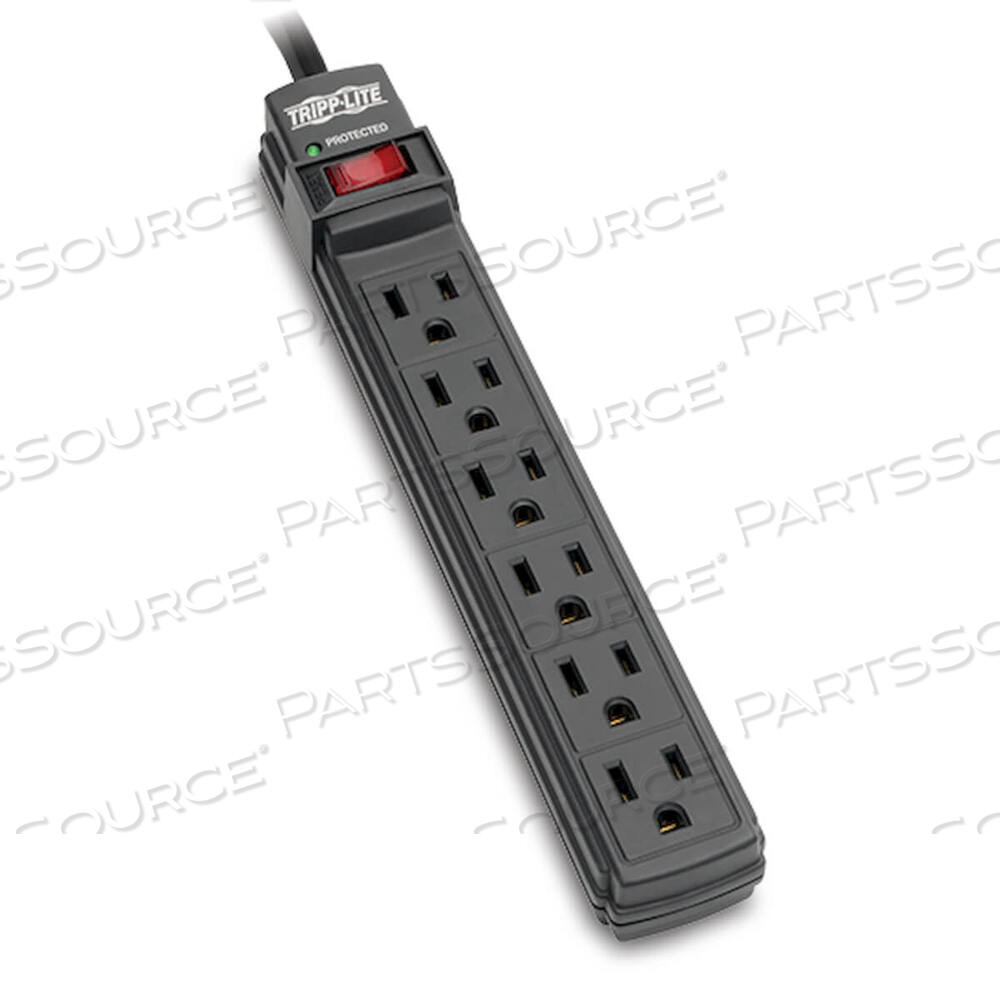 OEM#: TLP6BSURGE PROTECTOR 6 OUTLET 6FT CORD 360 JOULES 6 by Tripp Lite