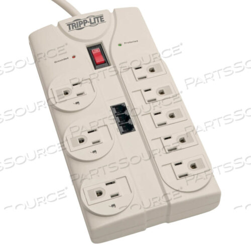 OEM#: TLP808TELSURGE PROTECTOR 120V 5-15R 8 OUTLET RJ11 8FT CORD 2160 JOULE by Tripp Lite