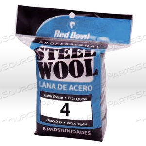 OEM#: 03270327 RED DEVIL STEEL WOOL,EXTRA COARSE #4 STEEL WOOL,8 PACK by Red Devil