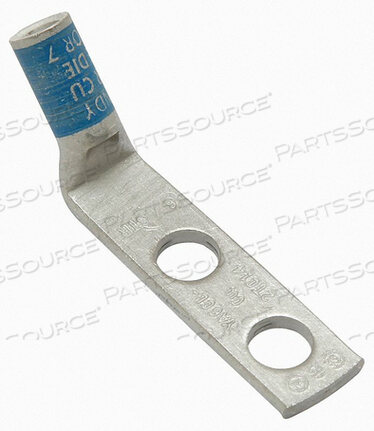 OEM#: YA6CL2TC14LUG, COMPRESSION, COPPER, 1/4 IN., 2 HOLES, 6 AWG, BLUE by Burndy