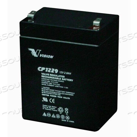 Replaces Span-America Medical Systems 80100161BATTERY RECHARGEABLE, 12V, 2.9 AH