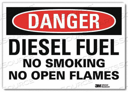 OEM#: U1-1037-RD_10X7DANGER NO SMOKING SIGN DIESEL 7 X10 by Lyle Signs Inc.