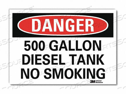OEM#: U3-1079-RD_7X5DANGER NO SMOKING SIGN DIESEL FUEL 5X7 by Lyle Signs Inc.